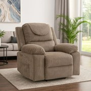 Elektrické masážne kreslo s mechanizmom vstávania hnedá štrukturovaná látka