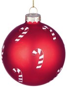 HANG ON Sklenená ozdoba Candy Cane 8 cm - červená