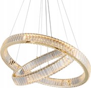 Vkusná lampa Spark Pendant 60+80 krištáľové krúžky vpísané do seba zlatom