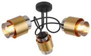 Globo 15560-3D - Prisadený luster MILLEY 3xE27/40W/230V čierna/mosadz