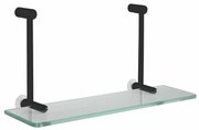 SAPHO 1301-15B závesná sklenená polička na sprchovú zástenu 40 x 18 x 12,5 cm, čierna mat