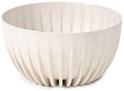 PLASTOVÝ KVETINÁČ STRIPPED ECO 16X30 CM KRÉMOVÁ