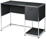 Kovový písací stôl »CN3« s výklopnými dvierkami, čierny