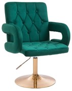 LuxuryForm DESIGN Stolička BOSTON VELUR na zlatom tanieri - zelená