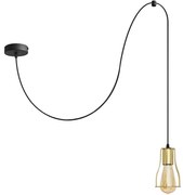 Luster na lanku TUBE LONG 1xE27/15W/230V čierna/zlatá