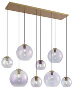 Art Deco závesná lampa zlatá s dúhovým sklom 8-Lights - Sandra