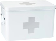 Lekárnička, kovový box na lieky, 2v1, biela MEDICINE XL 32 x 20 x 21