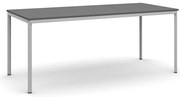 Jedálenský stôl, 180x80 cm, sivá podnož, grafit