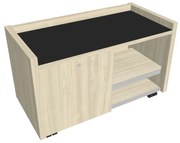 Mobilný kontajner Verno 100 x 50 cm so sklom, ľavý, agát / čierna