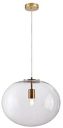 Závesné svietidlo Campania, 1x transparentné sklenené tienidlo, g