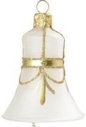 Bella Rose Sklenená vianočná ozdoba Zvonek Bílá Mat