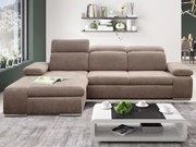 Rohová sedacia súprava Odessa, svetlo hnedá látka, ľavý roh%