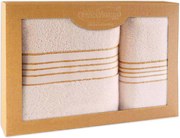 BAVLNENÉ UTERÁKY TIWANO SADA 1 KS 50X90 CM, 1 KS 70X140 CM KRÉMOVÁ