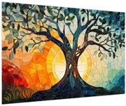 Obraz – Mozaika – slnko a strom I. (90x60 cm)