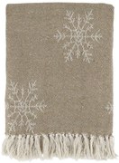 Modrý bavlnený pléd so vzorom a strapcami Aix - 130*150 cm