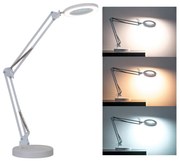 Brilagi - LED Stmievateľná stolná lampa s lupou LED/12W/5V 3000/4200/6000K biela