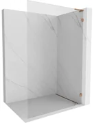 Mexen, Mexen Lunar L sprchová stena pravá 80 x 200 cm, priehľadná 8 mm, ružové zlato - 830L-080-000-60-00-P