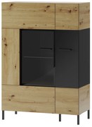 Vitrína Lorren 15 (dub artisan + čierna matná). Akcia -21%. Vlastná spoľahlivá doprava až k Vám domov. 1068166