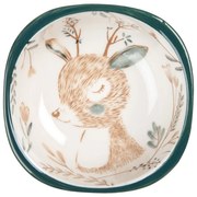Béžová keramická miska so srnčekom Deer - 10*10*5 cm / 125 ml
