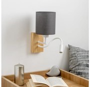 Brilagi - LED Nástenná lampa NUBILA WOOD 1xE27/25W/230V + LED/3W dub/antracit