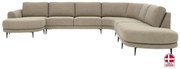 Sedacia súprava DUNA v tvare U, pravá, béžová (preston 21 taupe)