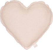 Ľanový vankúš srdca púdrovo ružová 44cm