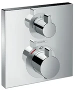 Termostatická batéria pod omietku Hansgrohe Ecostat Square s uzatváracím ventilom a reguláciou prietoku, chróm 15714000