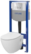 Cersanit Moduo, System50 MECH podomietkový rám + závesná wc misa Moduo Plus CleanOn + chrómové tlačidlo MOVI II, S701-769