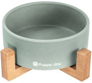 Keramická miska na bambusovém stojanu pro psy a kočky CATI šedá