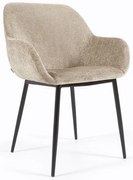 Béžové čalúnené jedálenské kreslo Konna – Kave Home