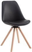 Otočná jedálenská stolička Calais, nohy round natura - Čierna
