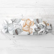 Biante Vankúš valec bonbon Sandra SA-367 Sivo-oranžové kvety na bielom 15x40 cm