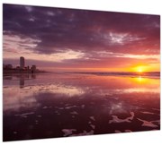 Obraz - Pláž pri západe slnka (70x50 cm)