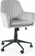 SI Q-886 Sametová otočná stolička svetlo šedá