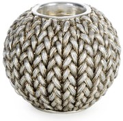 DEKORAČNÝ SVIETNIK MOLI 11X11X9 CM STRIEBONÁ