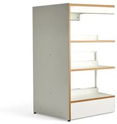 Knižnica STORY, prídavná sekcia, obojstranná, 1280x723x585 mm, 3 police, biela