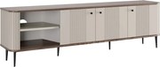 TV stolík Vespera 3D 187 cm - kašmírová / orech / čierne nožičky