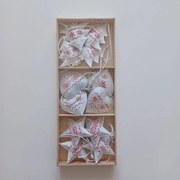 DECOLED Sada kovových vánočních závěsných ozdob s patinou stromeček, srdce, hvězda, severský motiv