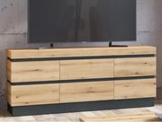 TV skrinka Corte, dub coast/tmavo šedá%