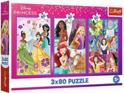 Trefl 3 x 80 Priatelia princeznej / Disney Princess