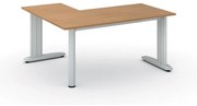 Rohový kancelársky písací stôl PRIMO FLEXIBLE 1600 x 1400 mm, buk