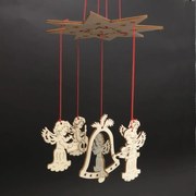 AMADEA Drevený kolotoč s anjelikmi 16 cm