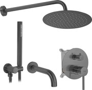 Rea Lungo, podomietkový vaňovo-sprchový set + BOX, grafitová, REA-P6380