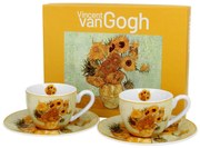 Porcelánová šálka s podšálkou Van Gogh Sunflowers 90 ml sada 2ks