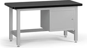 Pracovný stôl do dielne G4 so závesnou skrinkou na náradie, MDF + PVC doska, 1500 x 750 x 800 mm, sivá