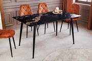 Keramický jedálenský stôl Garold 140 cm čierny / pieskový
