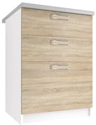 Kuchynská skrinka Belini spodná so zásuvkami 60 cm dub sonoma s pracovnou doskou TOR SDSZ60/1/WT/DS/0/F