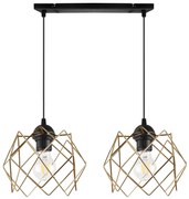 Závesné svietidlo Stella, 2x zlaté drôtené tienidlo