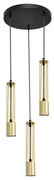LED Luster na lanku BARS 3xGU10/4,8W/230V zlatá/čierna