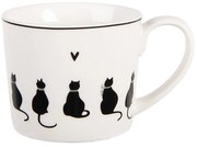 Biely hrnček s mačkami a srdiečkom Dog&Cat - 12*8*7 cm / 275 ml
